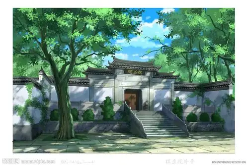 psd手绘动漫原画风景图图片