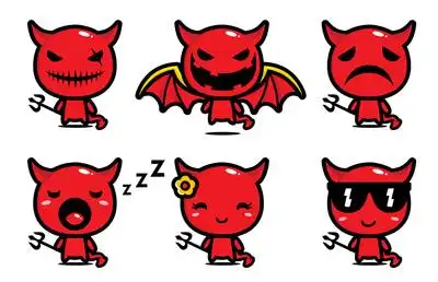 可爱卡通小恶魔矢量图