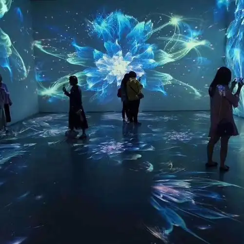 裸眼沉浸式投影餐厅 3d全息地面互动 墙面投影酒吧 餐厅投影定制厂家