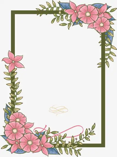 粉红花藤装饰边框