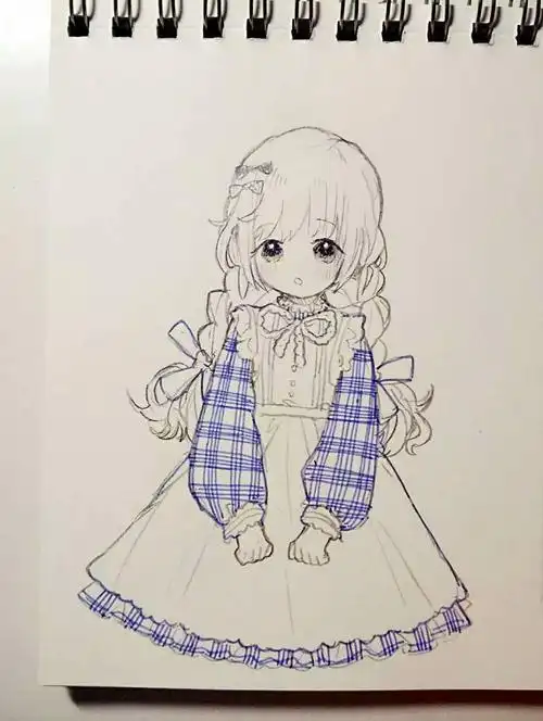 可爱萌妹子动漫简笔画