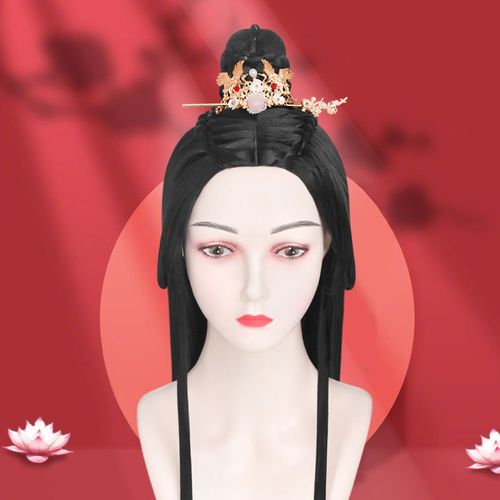 古风造型假发男士万用cos中分长直古装全头套自然修脸整顶式假毛