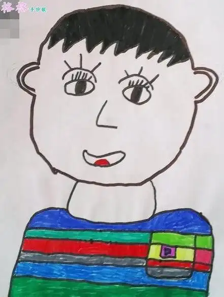 男生自画像简笔画儿童画