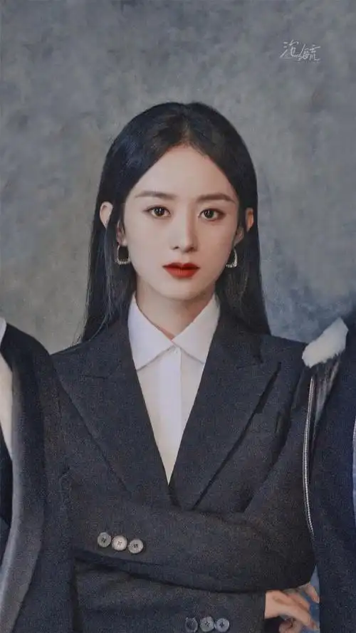 赵丽颖黑西装证件照##赵丽颖气质好绝