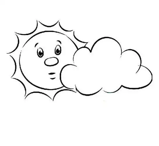 晴天景象简笔画