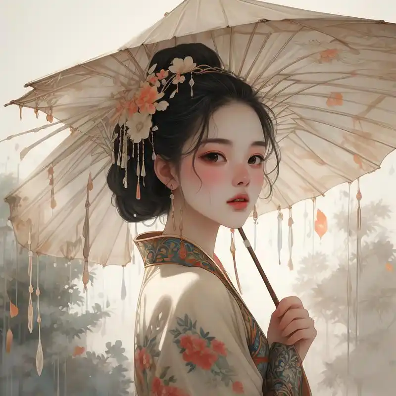 97古风撑伞头像,韵味十足97