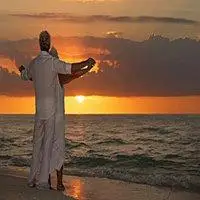 情侣头像海边日落背影