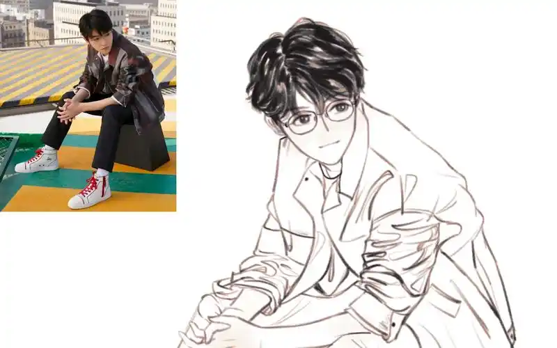 速写训练day61,画了王俊凯帅哥