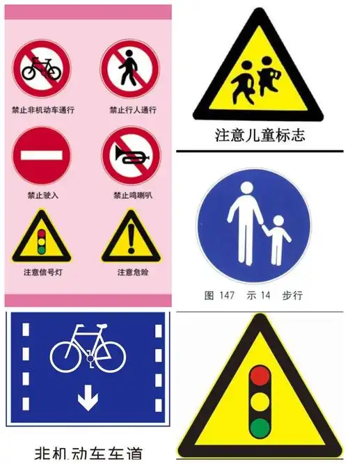 写美篇交通安全教育活动(一): 认识交通安全标志,自由绘画创作 交通