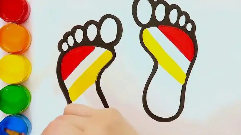 可爱大脚丫简笔画标签脚丫可爱红色小脚丫脚丫卡通小脚丫矢量脚丫简笔