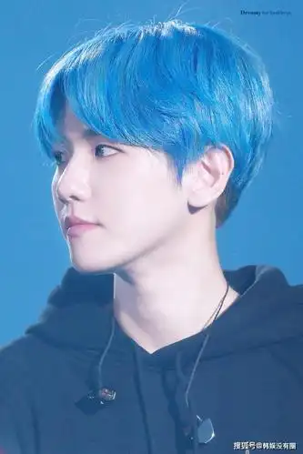 exo 边伯贤,染了"二次元蓝发色"的结果_蓝色