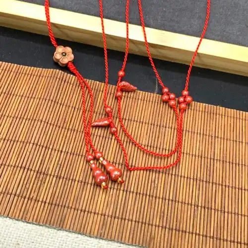 朱砂桃木红绳腰链孕妈妈腰链
