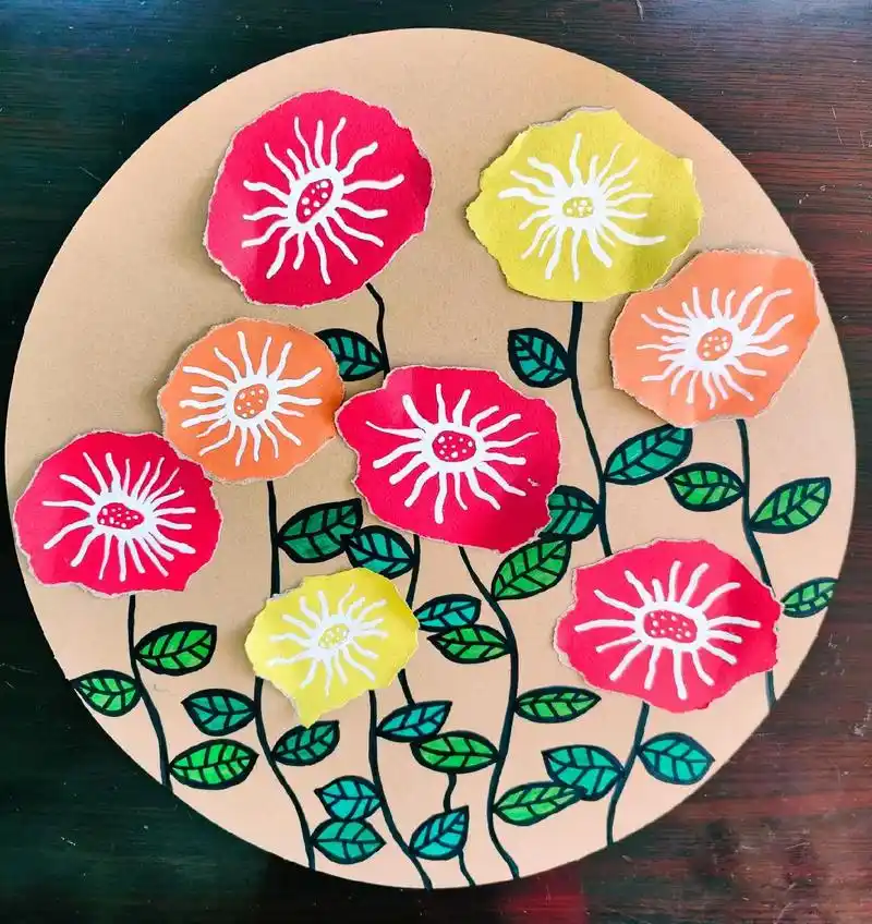 撕纸粘贴画创意手工画一起学画画