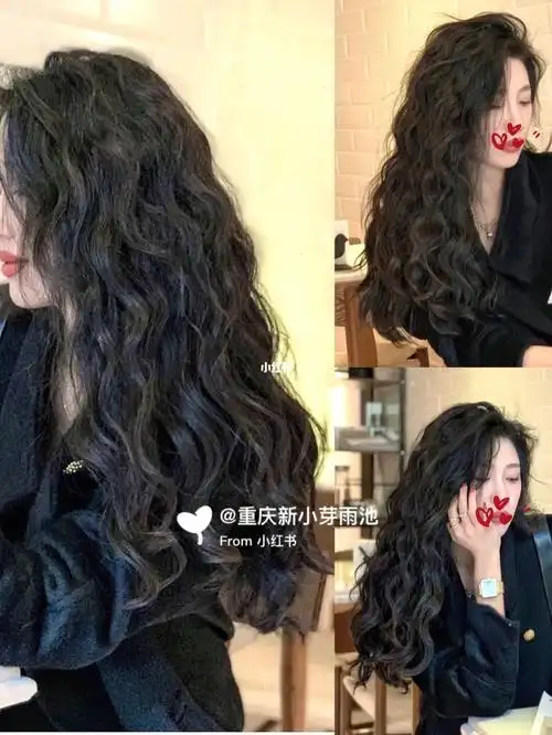 蛋卷头 法式烫发 羊毛卷 木马卷 浪漫卷发96中长发女生喜欢复古港风