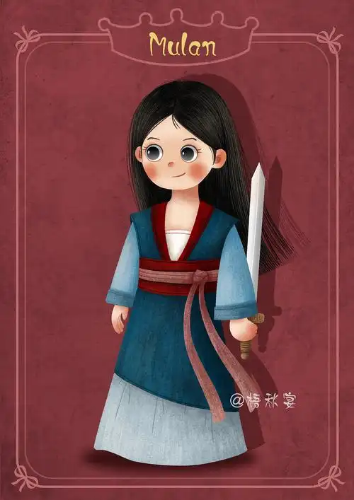 花木兰公主迪士尼公主系列插画6