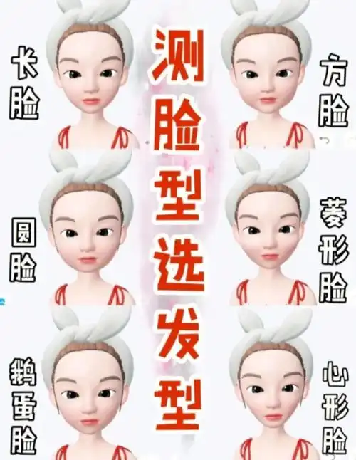 测脸型配发型方圆脸长脸各种发型提升气质减