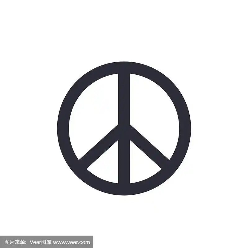 和平标志孤立在白色