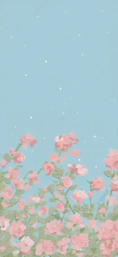 小清新花朵油画壁纸