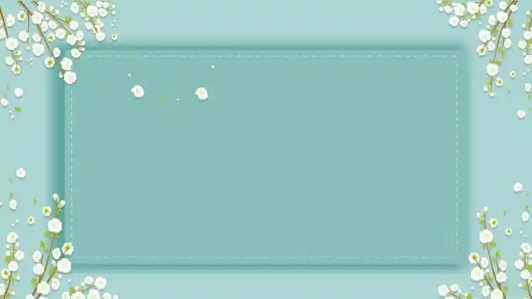 淡雅绿色小花ppt背景图片