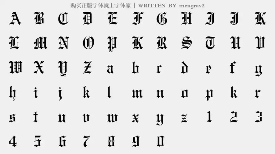 字体预览 大写字母/小写字母/数字 预览