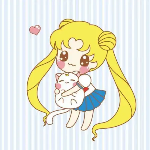 水冰月头像可爱简笔画美少女战士月野兔简笔画