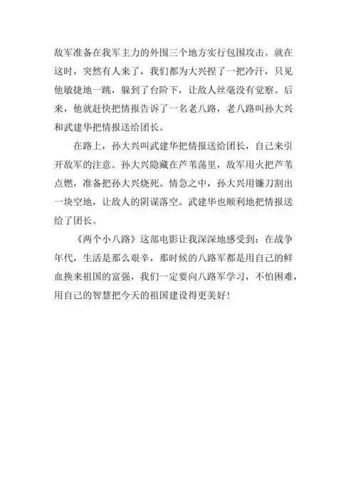 电影两个小八路观后感