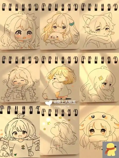 可爱q版人物简笔画合集来啦