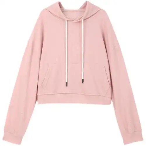 权小威早秋款女生卫衣女带帽春秋短款学生帽衫长袖上衣春秋年新款短款