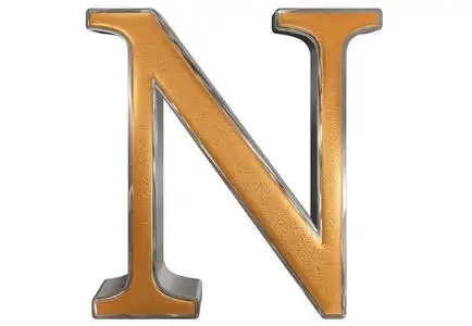 大写的字母 n,白色,一个孤立 3d 图照片
