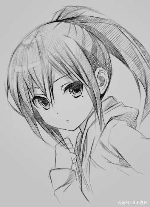 手绘日漫《约会大作战》素描风崇宫真那,漫画教程