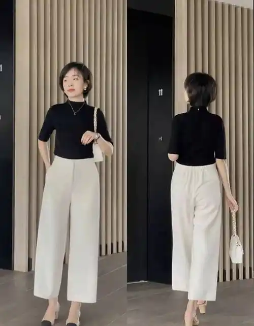 原创春季40岁女人怎么将小白裤穿出高级感一看色彩搭配二看鞋子