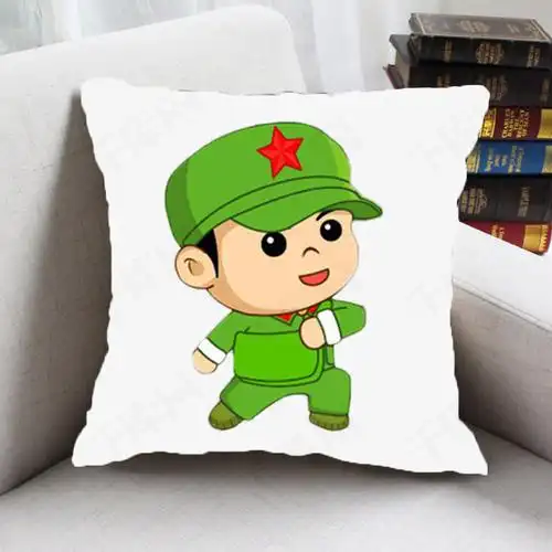 军人公仔退伍当兵国防教育纪念定制双面照片抱枕头靠垫客厅卡通摆件