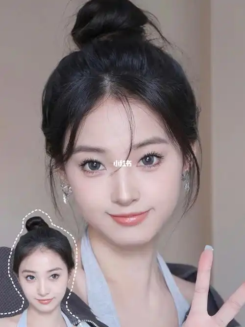 辣妹高颅顶丸子头发量少也能扎出双倍效果