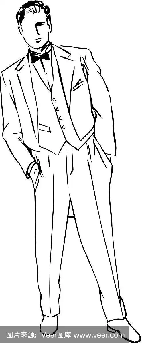 新郎,无人,矢量,无尾礼服,图像