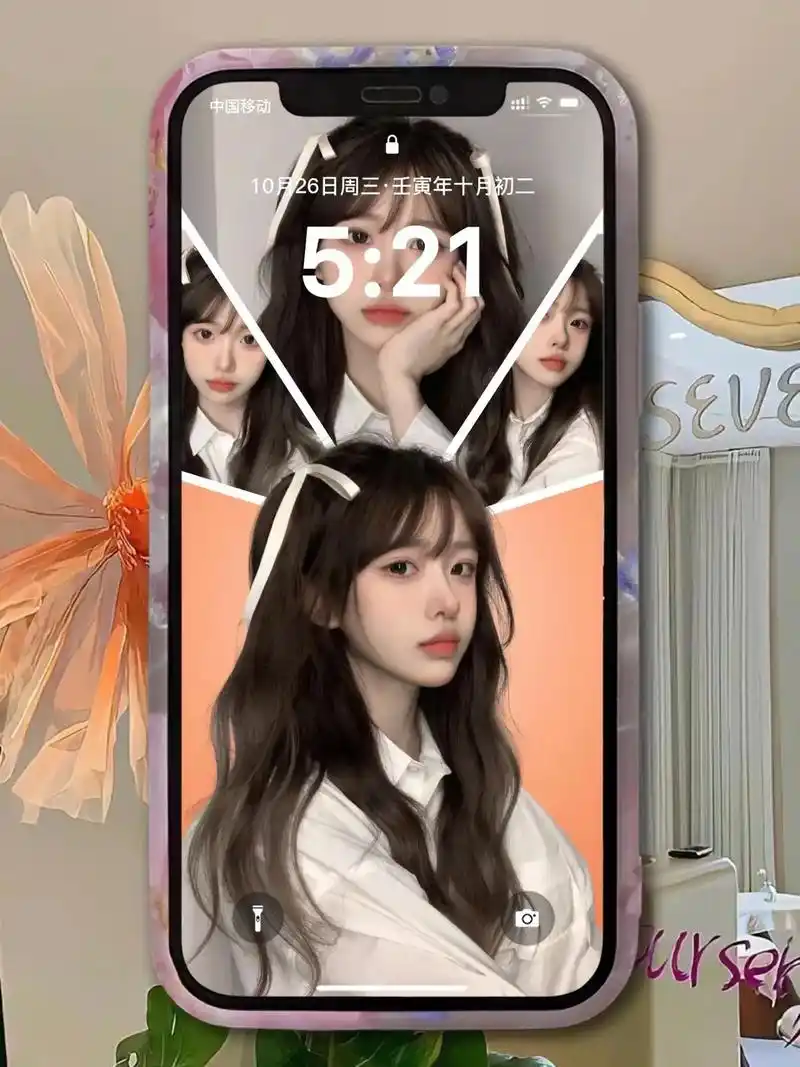 女朋友锁屏壁纸多图制作教程.