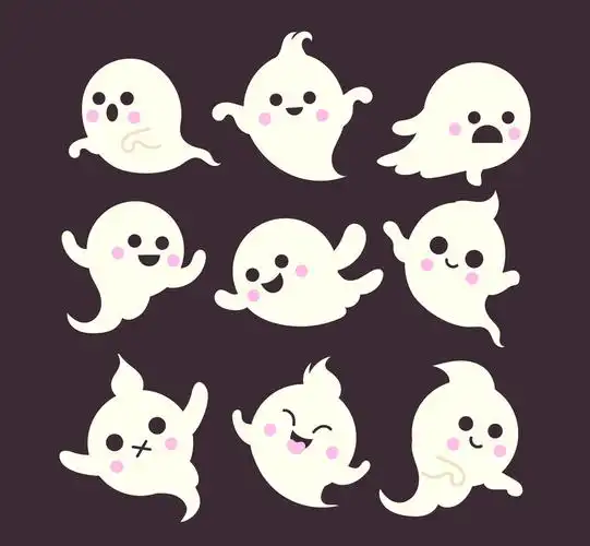 9款白色可爱幽灵矢量素材