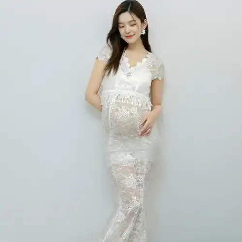 影楼展会2019新款 大肚妈咪礼服孕妇写真服装 白色主题摄影服饰