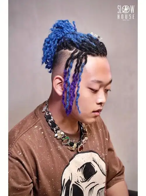 篮紫配色美式脏辫