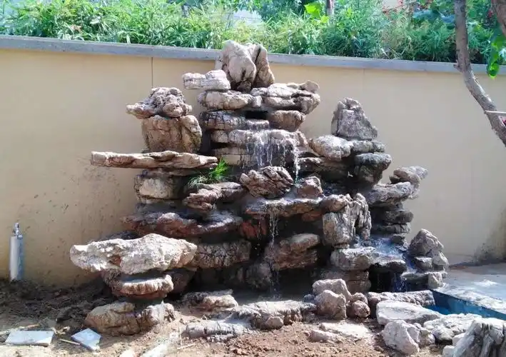 河南信阳别墅庭院假山设计制作过程