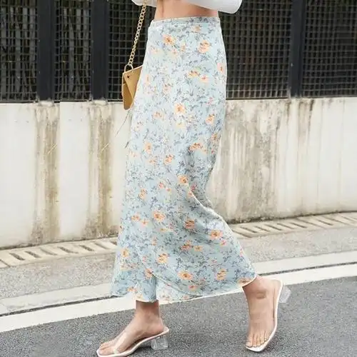 晒一块布式子片一裙式雪g68725纺半身裙子夏天新款系带防沙滩裙