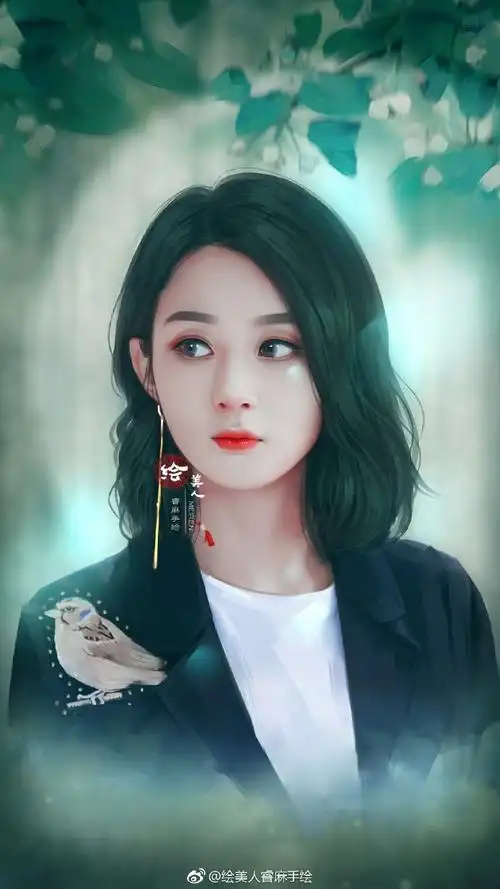 微博:绘美人睿麻手绘 赵丽颖手绘图 转绘图作品