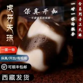 虎牙三眼五六眼至纯老天珠天然西藏式真品锁骨链缠丝玛瑙文玩吊坠