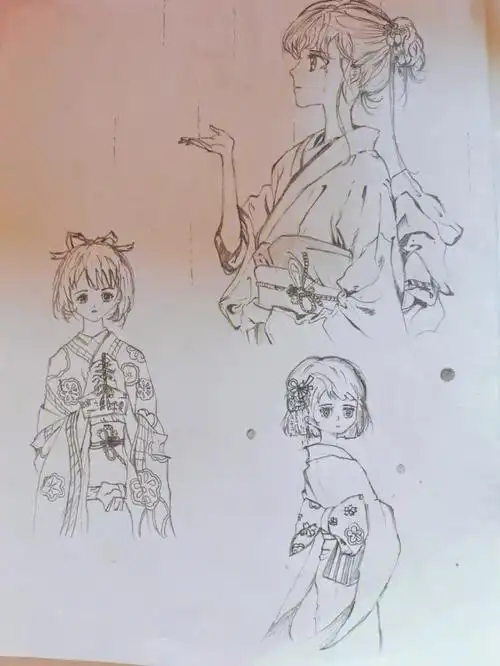 临摹和服小姐姐