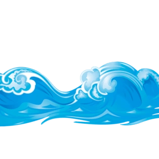 卡通海浪浪花png元素