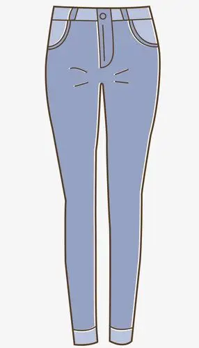 矢量女生瘦腿牛仔裤