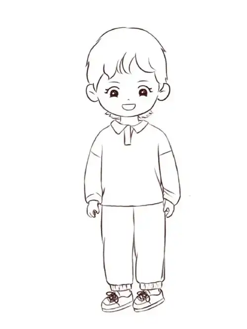 q版人物练习
附线稿 #小孩人物男孩女孩的简笔画