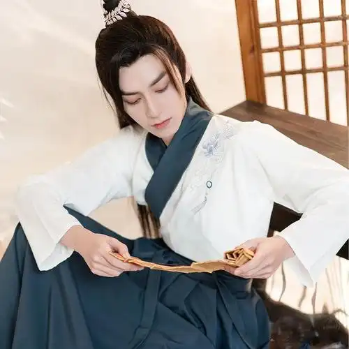 风孤鲤古装白色汉服男套装正版原创情侣装魏晋古装古风男士仙气学生