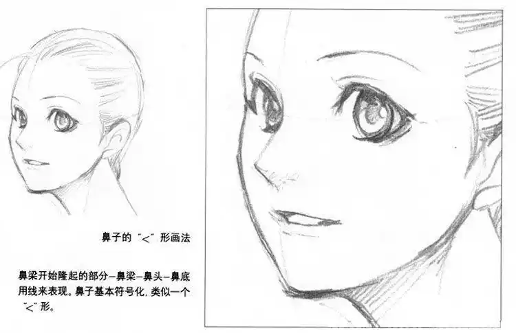 美少女漫画入门鼻子的形状结构及绘制