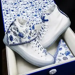 converse匡威方巾青花瓷1970s张艺兴联名果冻底帆布鞋女男170624c