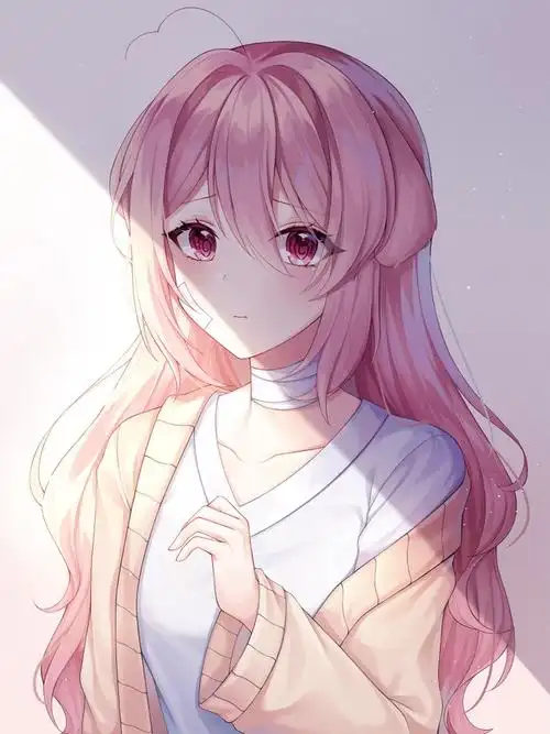 临摹粉毛小姐姐